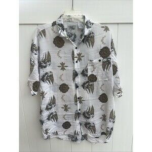 Ringo Sport Mens Large Button Down Pirate Ships Short Sleeve Vintage